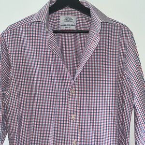 Charles Tyrwhitt Red and Blue Gingham Dress Shirt